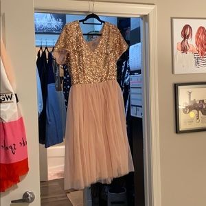 COPY - Maniju Rose Gold Sequin and Tulle Dress